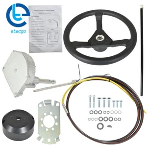 10FT SS13710 Boat Rotary Steering System Outboard Kit Marine W/13.5" Wheel - Picture 1 of 16