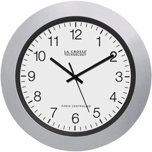 La Crosse Technology Silver Atomic Analog 10 Inch Wall Clock