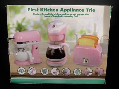 Play Perfect 3 SET Kitchen Appliance Trio Playset,pink , Brand New - Image 1 of 3
