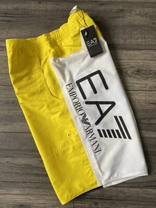 ARMANI EA7 SEA WORLD COLOUR BLOCK BERMUDA BOXER SWIM SHORTS SIZE 30"-32" BNWT - Picture 1 of 12