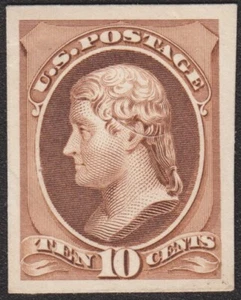 1873 10¢ LARGE BANK NOTE CARD PROOF #161p4, VF FRESH, NO SECRET MARK, CAT $300 - Picture 1 of 2