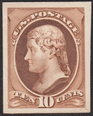 1873 10¢ LARGE BANK NOTE CARD PROOF #161p4, VF FRESH, NO SECRET MARK, CAT $300 - Image 1 of 2