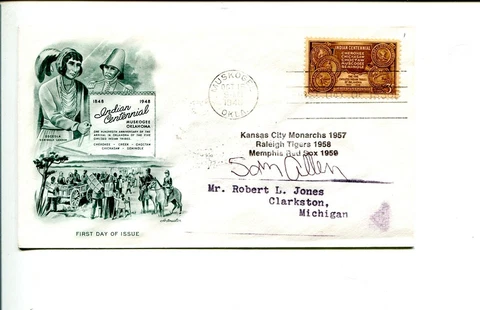 Sam Allen Negro League Baseball Kansas City Monarchs Signed Autograph FDC Cover