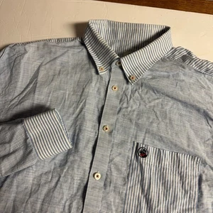 Southern Proper Mens Blue White Stripe Button Down Shirt Pocket Logo Large - Picture 1 of 10
