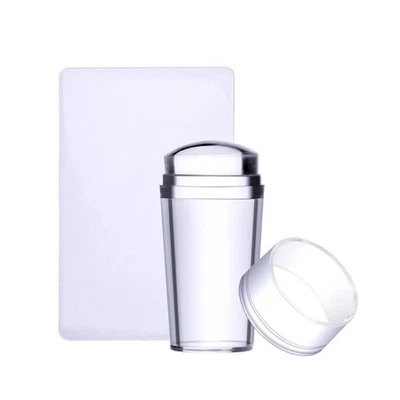 1 Set Nail Art Jelly Stamper with Scrapers Set DIY Nail Transparent Soft Clear - Image 1 of 4