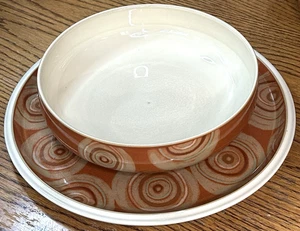 Fire Chilli Swirl Servierschüssel 9,5" & Platte 13,25" Denby England UK Steinzeug - Bild 1 von 7
