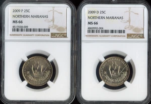 2009 P D Nothern Mariannas 2 Coin Set NGC MS66 Holiday Sale 🎁 - Picture 1 of 2
