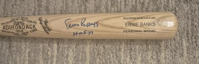 ERNIE BANKS Signed Autographed Adirondack Baseball Bat JSA COA CUBS - Image 1 of 4