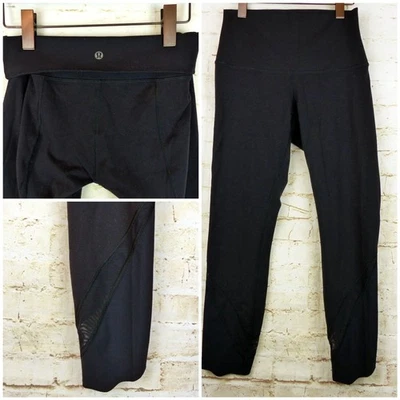 Lululemon Leggings Size 6 Black Wunder Under Crop High Rise Scallop Luxtreme 23” - Image 1 of 4