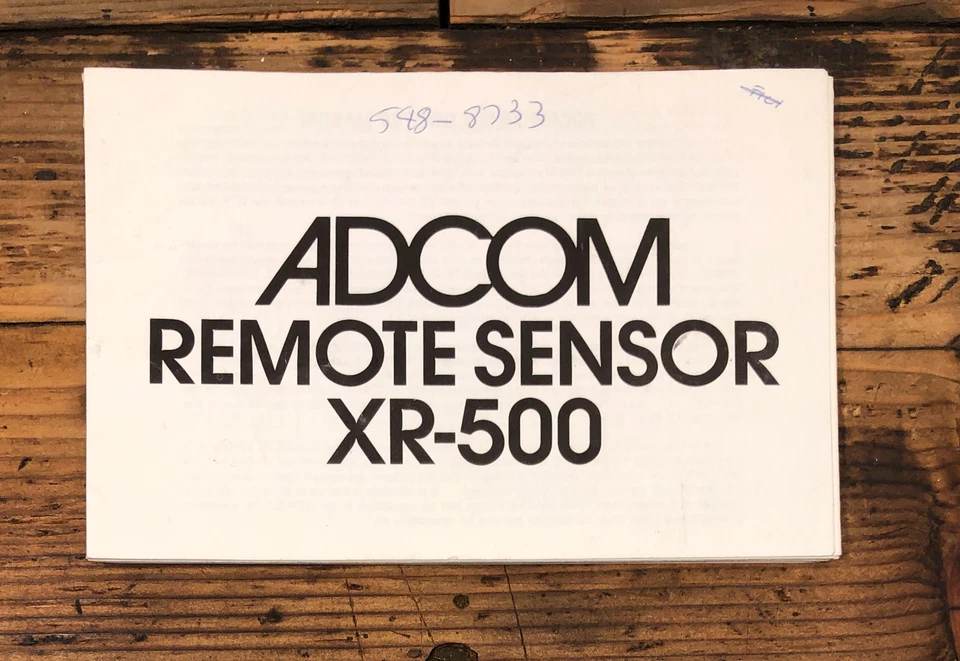 Adcom XR-500 Remote Sensor  Owner / User Manual *Original* - Image 1 of 1