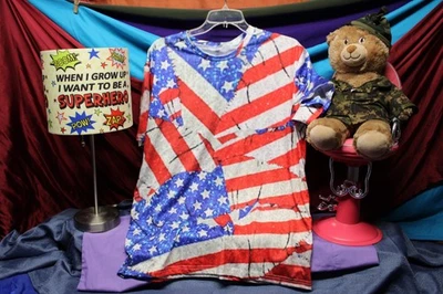 EE. UU. Camiseta Flag Hombre Mujer Talla Grande Atlética Informal Camisa Deporte Envío Gratis Foto 1 de 4