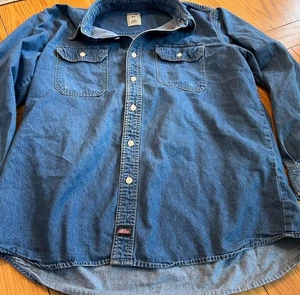 Dickies XL Denim Shirt Mens Long Sleeve Button Up Western Workwear Jacket - Picture 1 of 7