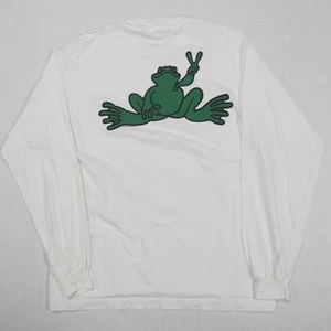 Camisa De Colección Peace Frogs Para Hombre Grande Blanca Manga Larga EE. UU. 90s Sostenible De Colección - Imagen 1 de 15