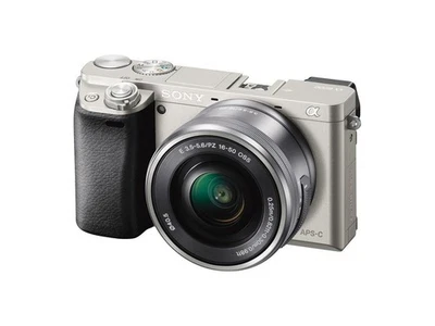 Sony Alpha a6000 Mirrorless Digital Camera with 16-50 mm Lens 24.3MP (Silver) - Image 1 of 4