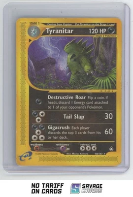 2002 Pokemon Aquapolis Regular Rare Tyranitar . #40/147 - Image 1 of 3