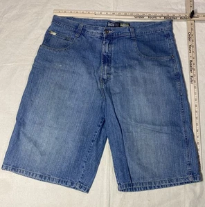 Pantaloncini jeans uomo 38 - vintage Y2K SouthPole gamba larga linguetta oro Jnco - Foto 1 di 8