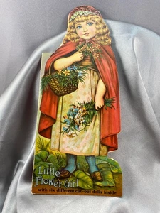 Paper Doll Book "Little Flower Girl" (6) Dolls Matching Childs Poetry 1940s VTG - Picture 1 of 16