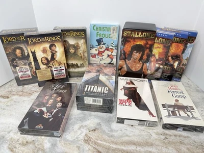Action Fantasy Comedy Drama VHS Lot Rambo Lord Of The Rings Forrest Gump & More - Image 1 of 4