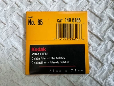 KODAK WRATTEN GEL FILTER (75X75MM) 3X3 INCHES No. 85 - Image 1 of 2