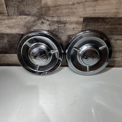 1958 58 Chevrolet Impala Dog Dish Wheel Hubcap Biscayne Corvette Oem GM set 2 - Image 1 of 4