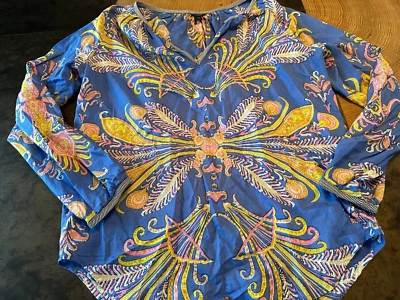 BLUSA TOP PAISLEY PLUMA ALGODÓN SEDA J CREW MUJER TALLA XXS Foto 1 de 4