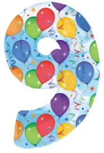 34" Giant Number "9" Foil Helium Self Inflating Balloon - Picture 1 of 1