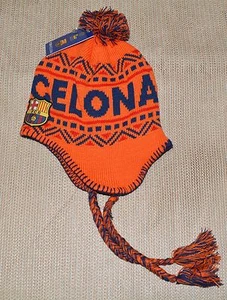 FC BARCELONA PERUVIAN BEANIE NEW ! OFFICIAL SKULL CAP HAT WINTER - Picture 1 of 8