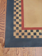 Floorcloth Primitive floor cloth area rug 3x5 Historic painted canvas oilcloth