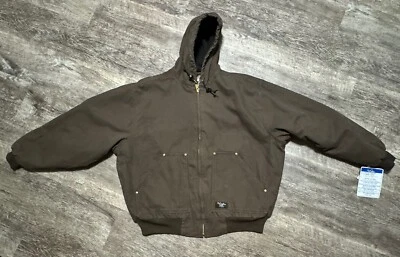 Vintage Walls Workwear Jacket XL Active Canvas Bark Brown Zip With Tags - Image 1 of 4