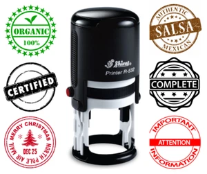 Personalised Self Inking Round Rubber Stamp - Shiny R-532 SI 32mm x 32mm - Picture 1 of 4