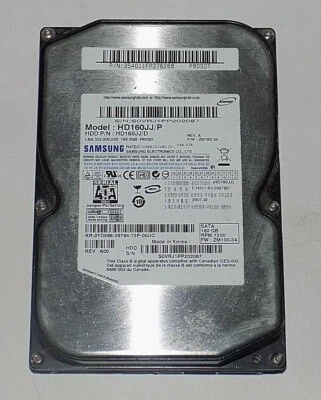 Samsung SpinPoint P Series HD160JJ/P 160GB 7.2K SATA Hard Drive - Image 1 of 4