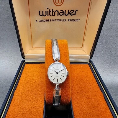 Reloj Wittnauer Geneve Mujer 17mm Esfera Plateada Tono Plateado Nuevo de Lote Antiguo Ovalado Cuerda Manual Foto 1 de 4