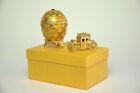 Golden Coronation Faberge Egg Replica set: Large 3.5 inch with Carriage