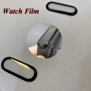 2x For Mi Band 4/5/6 Smart Watch Curved Film Full Cover Screen Protector Black - Picture 1 of 10