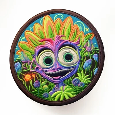 Alien Creature Patch Iron-on Applique Clothing, Extraterrestrial Cosmic Cartoon - Image 1 of 4
