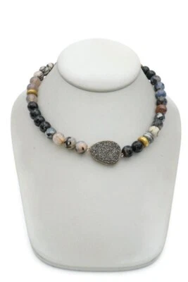 Collar de cuentas de cuarzo druzy de plata de ley 925 Silpada 16" Foto 1 de 4