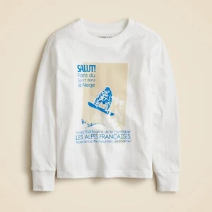 Crewcuts Salut Ski Graphic T-Shirt Kids M(8-9) White Sports Casual Athletic NWOT - Picture 1 of 14