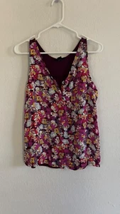 Attention sleeveless floral tank top Medium EUC - Picture 1 of 8