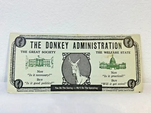 Publicidad De Colección Humor Político Republicano Antidemócrata Burro Dólar P4 - Imagen 1 de 4