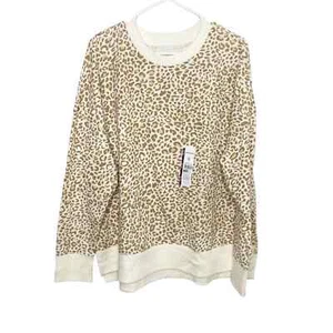 Time & Tru leopard neutral sweatshirt cozy size XXL NWT h - Picture 1 of 4