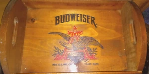 Vintage Budweiser Beer Wood Serving Tray Man Cave Bar Tavern Pub FREE SHIPPING - Bild 1 von 9