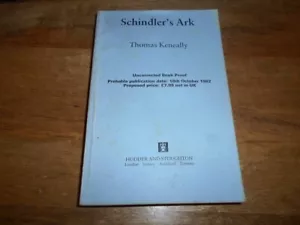 Schindler's Ark SIGNED by Thomas Keneally in 1982. Uncorrected Proof copy. - Bild 1 von 8