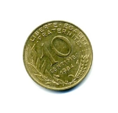 Vintage 1984 France 10 Centimes Coin World Money - Image 1 of 2