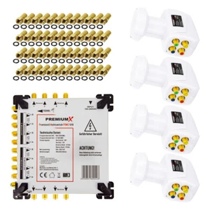 Multiinterruttore satellitare 17-8 Multiswitch distributore satellitare switch 4x Quattro LNB 4K - Foto 1 di 7