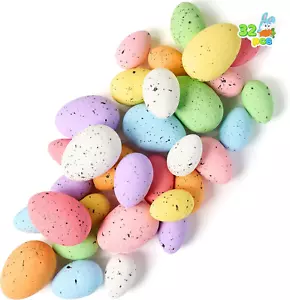 32Pcs Foam Easter Eggs, Assorted Pastel Speckled Easter Eggs for Indoor Table Ce - Picture 1 of 12