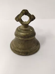 Collectible Indian Handcrafted Brass Primitive Pet Cow Neck Tie Bell Ornament - Picture 1 of 10