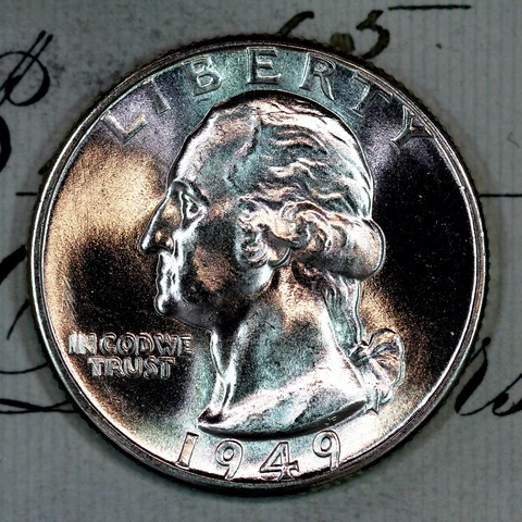 * 1949-D * SUPERB GEM BU MS WASHINGTON QUARTER * FRESH FROM ORIGINAL ROLL * Cover
