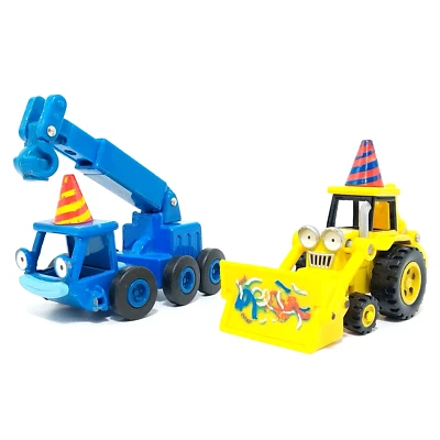 Bob The Builder Diecast SCOOP The Bulldozzer Construction Vehicle LOFTY Crane - Image 1 of 4