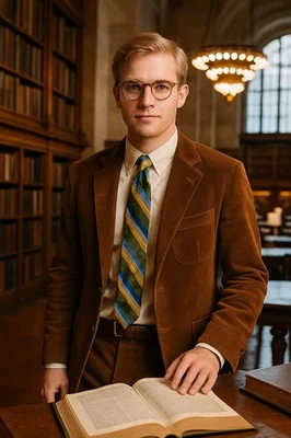 Винтажный марафон галстук широкая полоса галстук 60-х 70-х зеленый синий желтый ретро галстук - Изображение 1 из 4