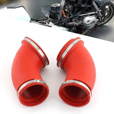 2x Tubos de Duto de Entrada de Ar Para BMW R1200R 2006-2014 R1200RT R1200ST 2005-2009 Vermelho - Imagem 1 de 4